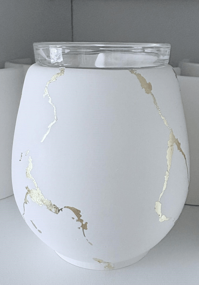 Made-To-Order Gold Leaf Handmade Stone Tealight Burner