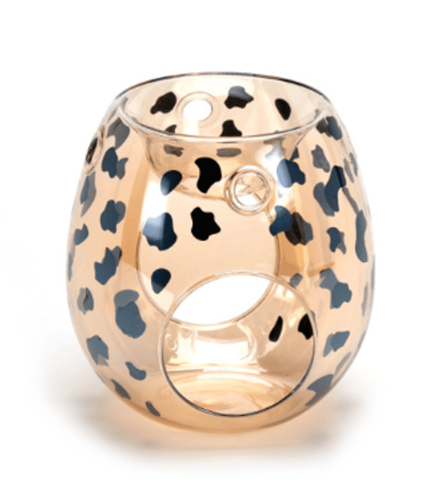(Pre-Order) Handblown Glass Wax Melt Tealight Burner (Cheetah) 