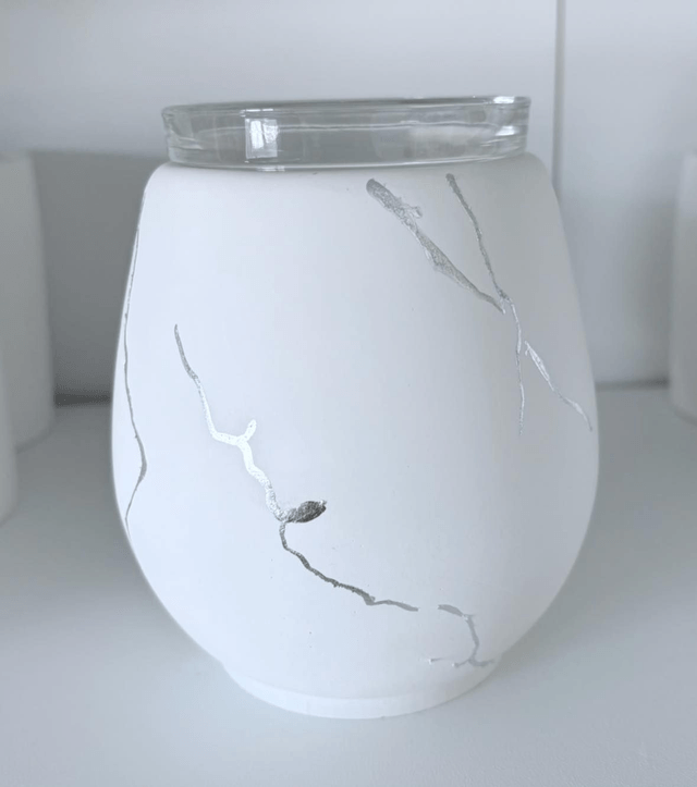 Made-To-Order Silver Leaf Handmade Stone Tealight Burner