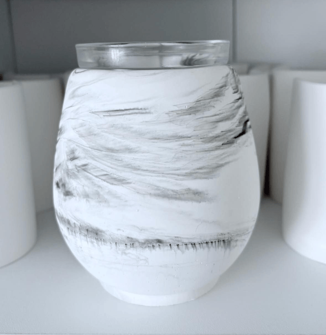 Made-To-Order Black & White Marble Handmade Stone Tealight Burner