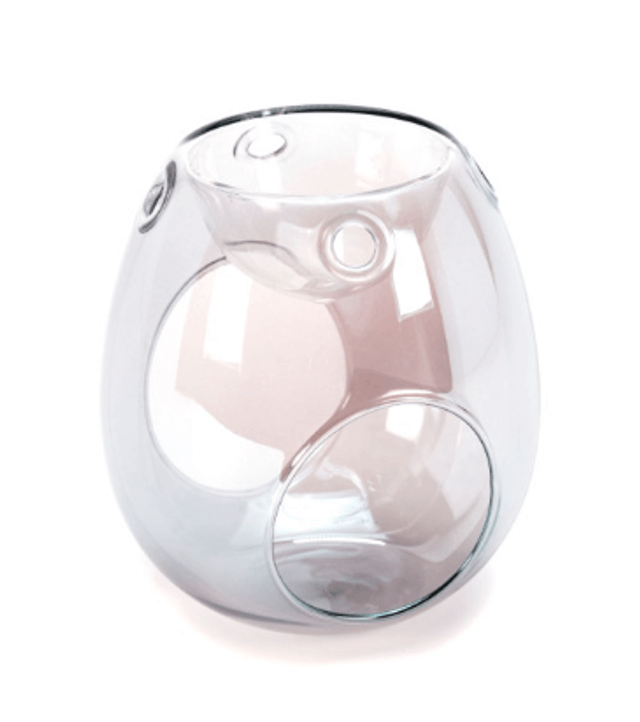 (Pre-order) Handblown Glass Wax Melt Tealight Burner (Bluish Grey Pearl) 